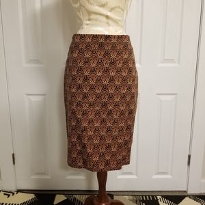 LOFT Pencil Skirt with Art Nouveau Pattern